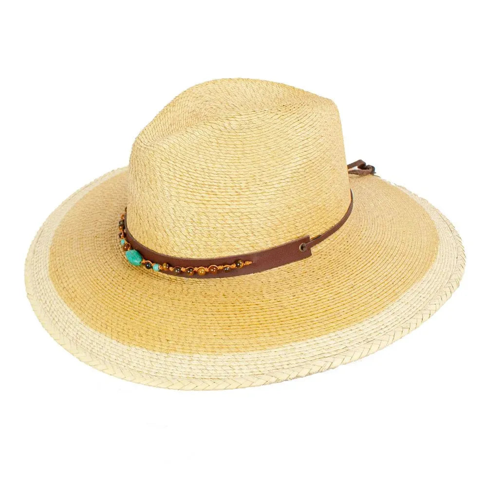 Peter Grimm Banks - Wide Brim Mexican Palm Straw Fedora Hat - Hatcountry