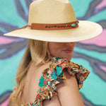 Peter Grimm Banks - Wide Brim Mexican Palm Straw Fedora Hat - Hatcountry