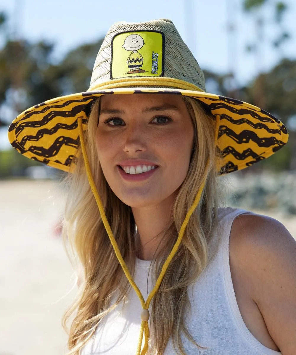 Peter Grimm Peanuts Charlie - Rye Straw Lifeguard Hat - Hatcountry