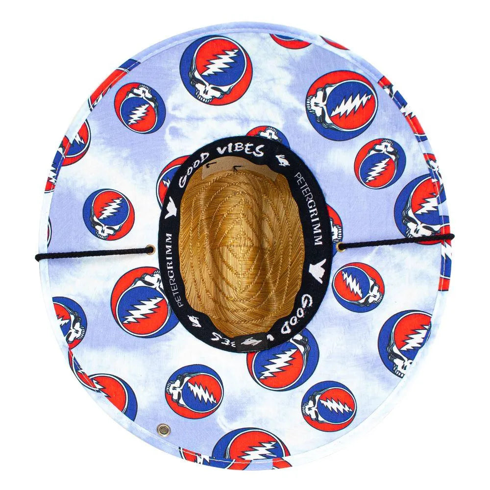 Peter Grimm Grateful Dead SYF (Steal Your Face) - Rye Straw Lifeguard Hat - Hatcountry