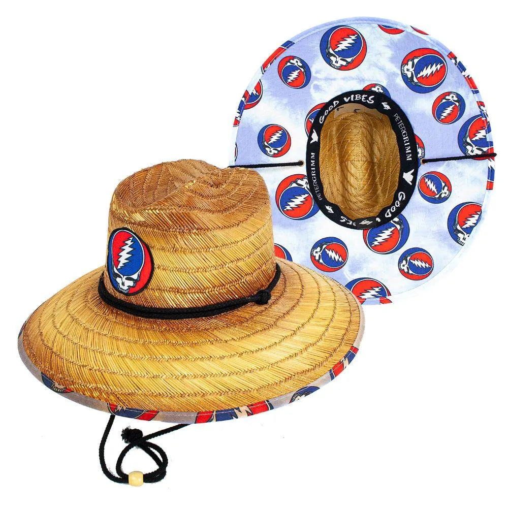 Peter Grimm Grateful Dead SYF (Steal Your Face) - Rye Straw Lifeguard Hat - Hatcountry