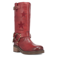 Dark Red Biker Boots
