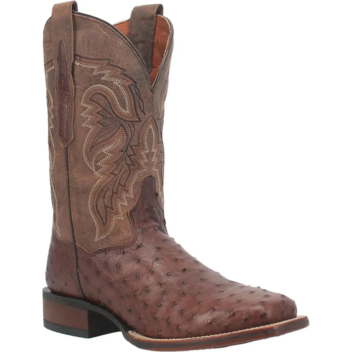 Dan Post Alamosa -Mens Ostrich Skin Leather Cowboy Boots (Chocolate) - Hatcountry