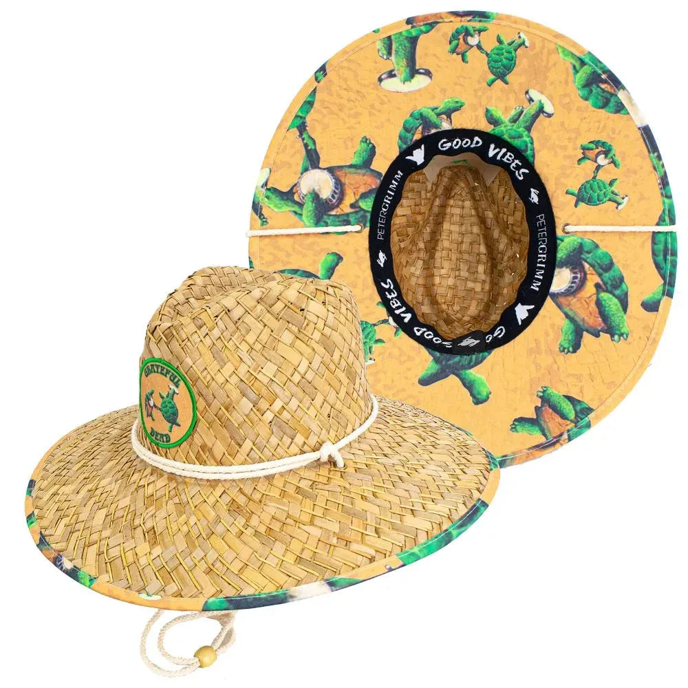 Peter Grimm Grateful Dead Dancing Turtles Lifeguard - Straw Lifeguard Hat - Hatcountry