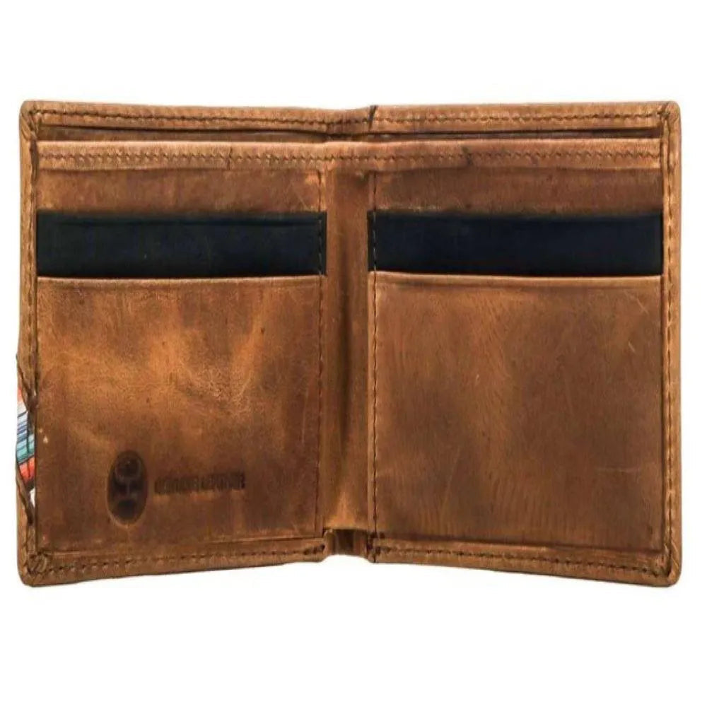 HOOey Inlay Serape Hands-Up (Tan) - Men's Bifold Wallet - Hatcountry