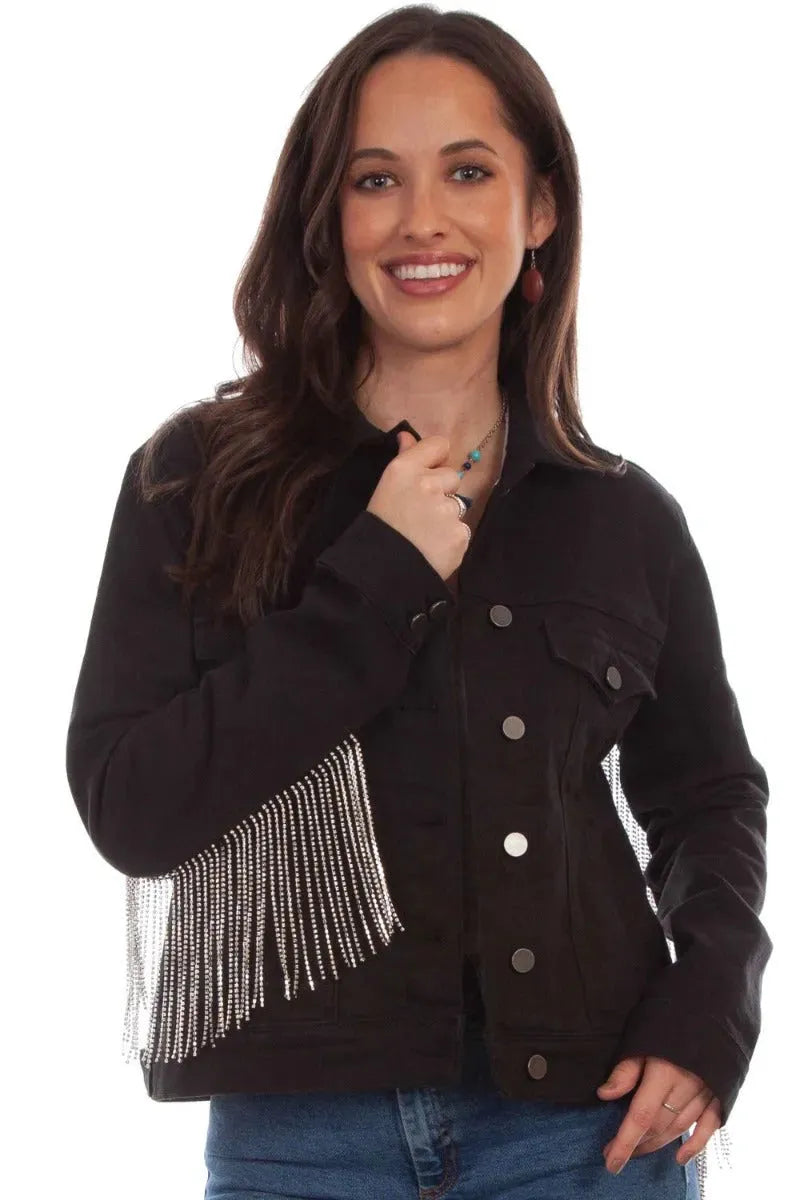 Honey Creek Denim with Rhinestone Fringe - Womens Jacket - Hatcountry