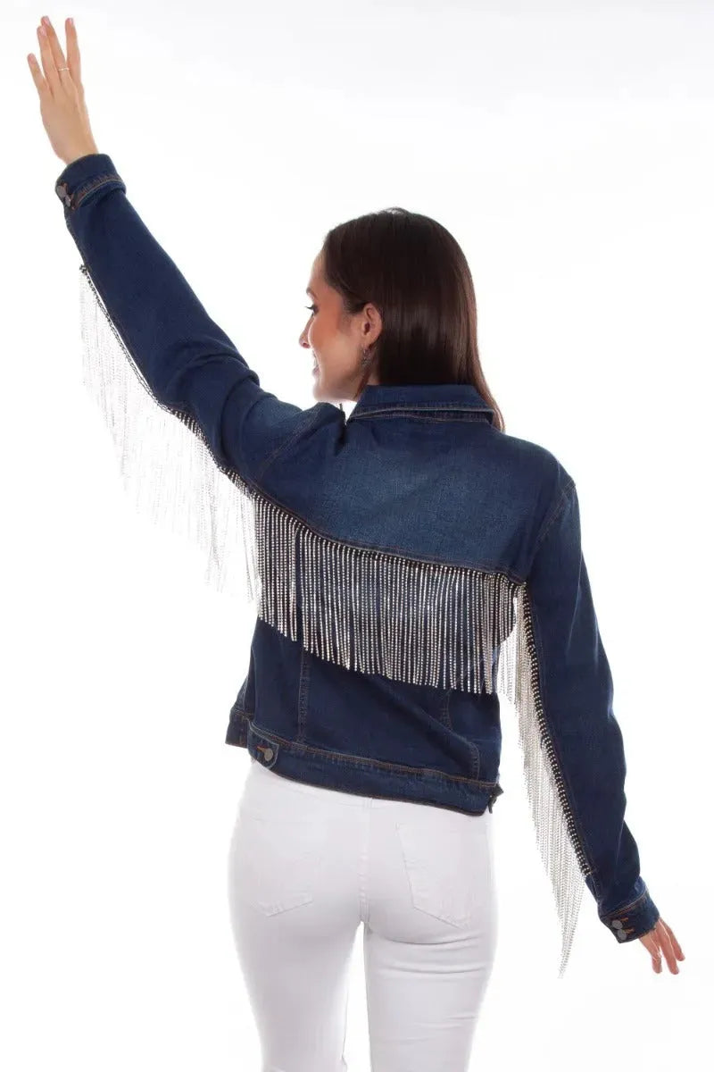 Honey Creek Denim with Rhinestone Fringe - Womens Jacket - Hatcountry