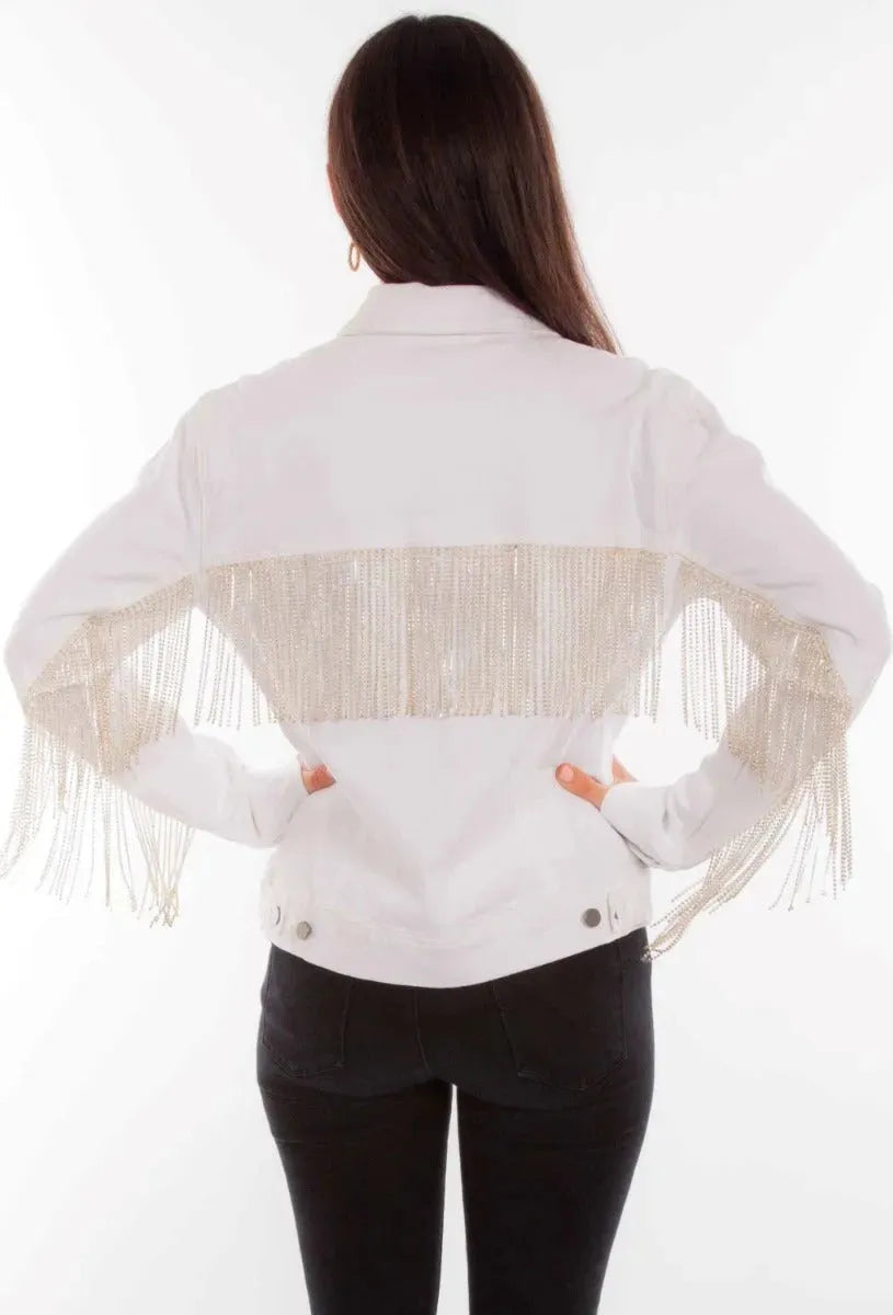 Honey Creek Denim with Rhinestone Fringe - Womens Jacket - Hatcountry
