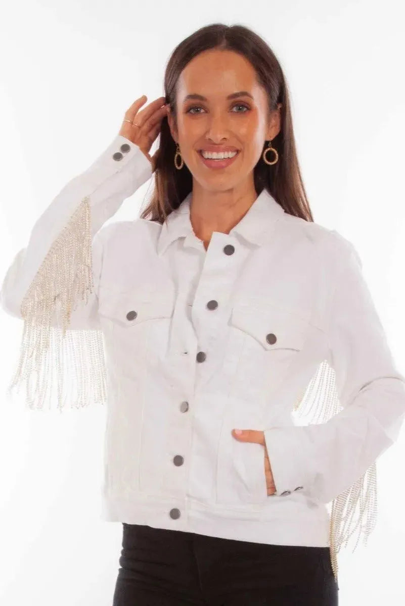 Honey Creek Denim with Rhinestone Fringe - Womens Jacket - Hatcountry