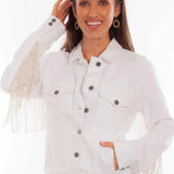 Honey Creek Denim with Rhinestone Fringe - Womens Jacket - Hatcountry