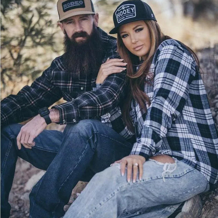 HOOey Flannel (Black/Cream) - Men's Work Shirt - Hatcountry