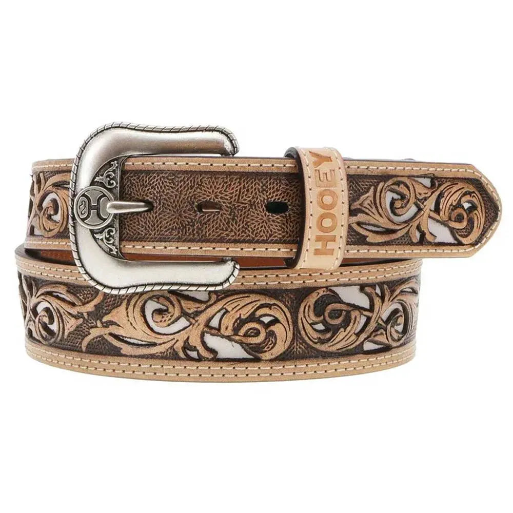 HOOey "Top Notch" Hand Tooled (Natural/Ivory) - Men's Leather Belt - Hatcountry