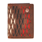 HOOey Triangular Laser Cut with Inlay (Black/Red/Ivory) - Men's Trifold Wallet - Hatcountry