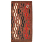 HOOey Triangular Laser Cut with Inlay (Black/Red/Ivory) - Men's Rodeo Wallet - Hatcountry