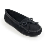 Minnetonka Kilty Hardsole Suede Moc - Womens Moccasins (Black) - Hatcountry