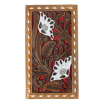 Nocona Floral Filigree (Tan / Red) - Men's Rodeo Wallet - Hatcountry
