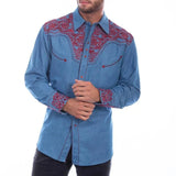 Scully Floral Tooled Embroidery - Men's Western Shirt - Hatcountry