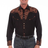 Scully Floral Tooled Embroidery - Men's Western Shirt - Hatcountry