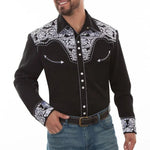 Scully Floral Tooled Embroidery - Men's Western Shirt - Hatcountry