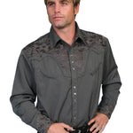 Scully Floral Tooled Embroidery - Men's Western Shirt - Hatcountry