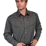 Scully Floral Tooled Embroidery - Men's Western Shirt - Hatcountry