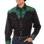 Scully Floral Tooled Embroidery - Men's Western Shirt - Hatcountry