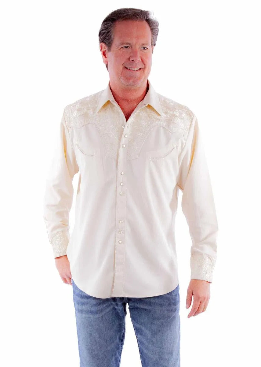Scully Floral Tooled Embroidery - Men's Western Shirt - Hatcountry