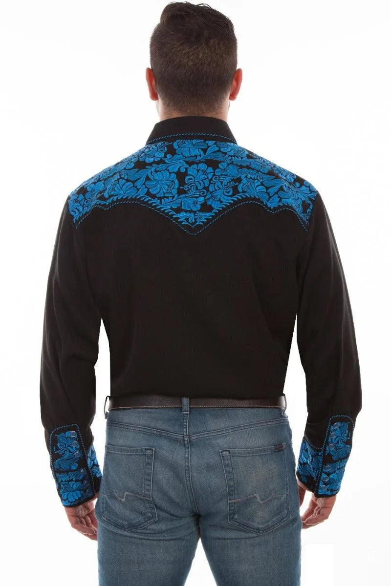 Scully Floral Tooled Embroidery - Men's Western Shirt - Hatcountry
