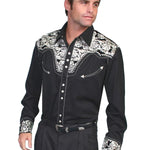 Scully Floral Tooled Embroidery - Men's Western Shirt - Hatcountry