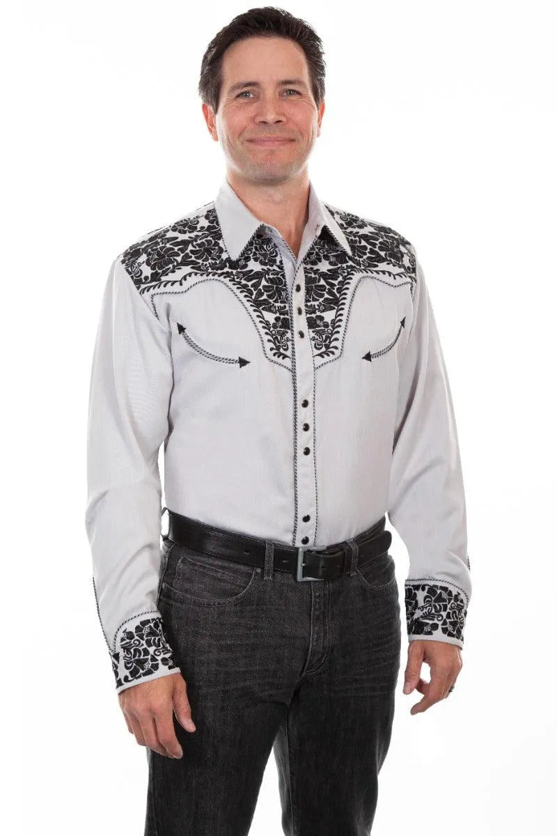 Scully Floral Tooled Embroidery - Men's Western Shirt - Hatcountry