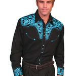 Scully Floral Tooled Embroidery - Men's Western Shirt - Hatcountry