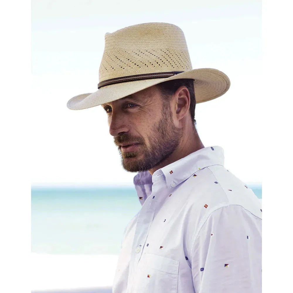 Scala Aurburn - Panama Straw Fedora Hat - Hatcountry