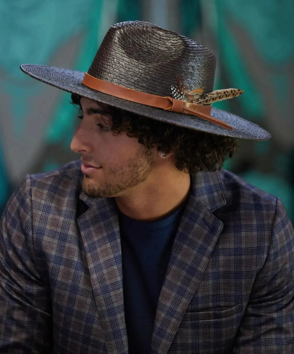 Peter Grimm Phoenix - Wide Brim Mexican Palm Straw Fedora Hat - Hatcountry