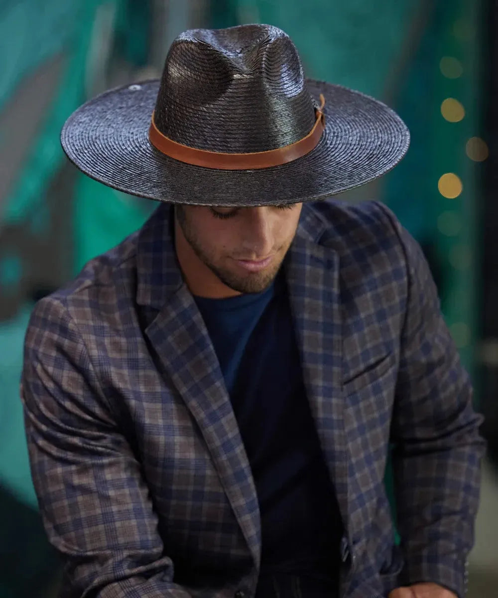 Peter Grimm Phoenix - Wide Brim Mexican Palm Straw Fedora Hat - Hatcountry