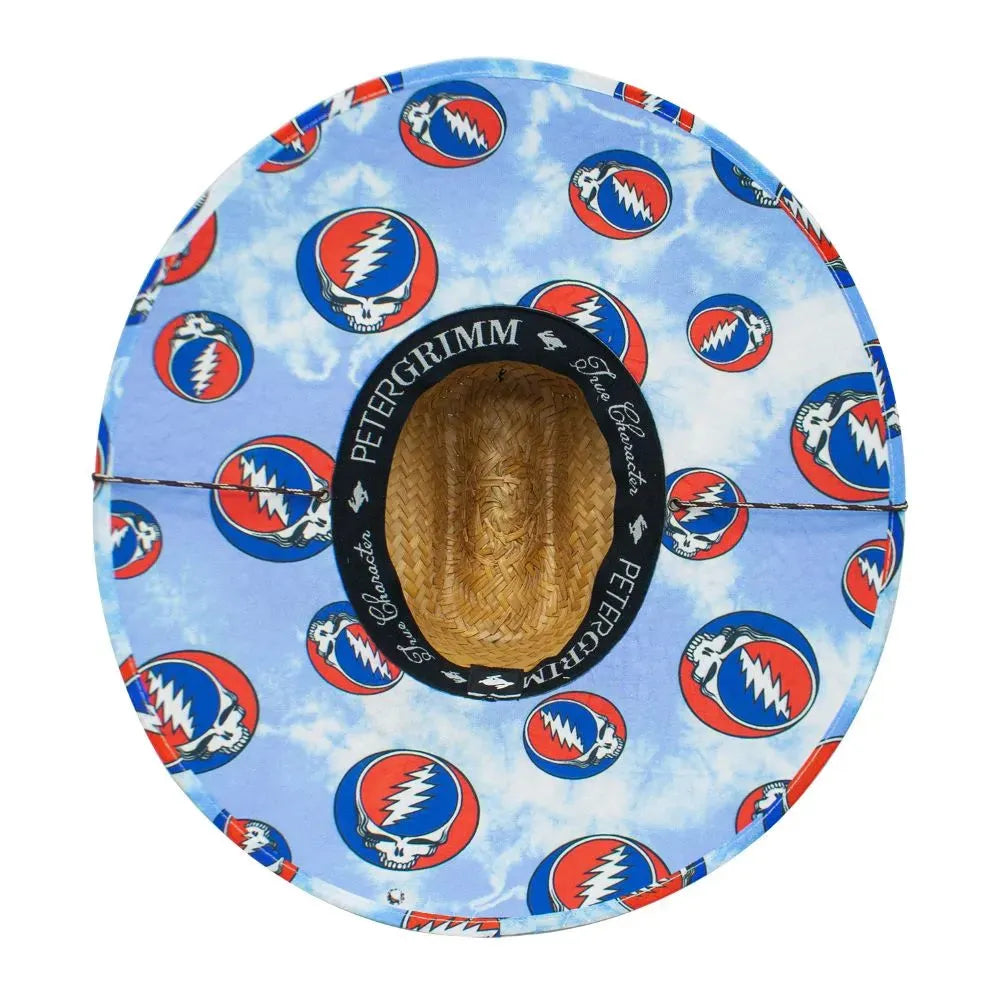 Peter Grimm Grateful Dead SYF (Steal Your Face) Hasselhoff Underbrim - Straw Lifeguard Hat - Hatcountry