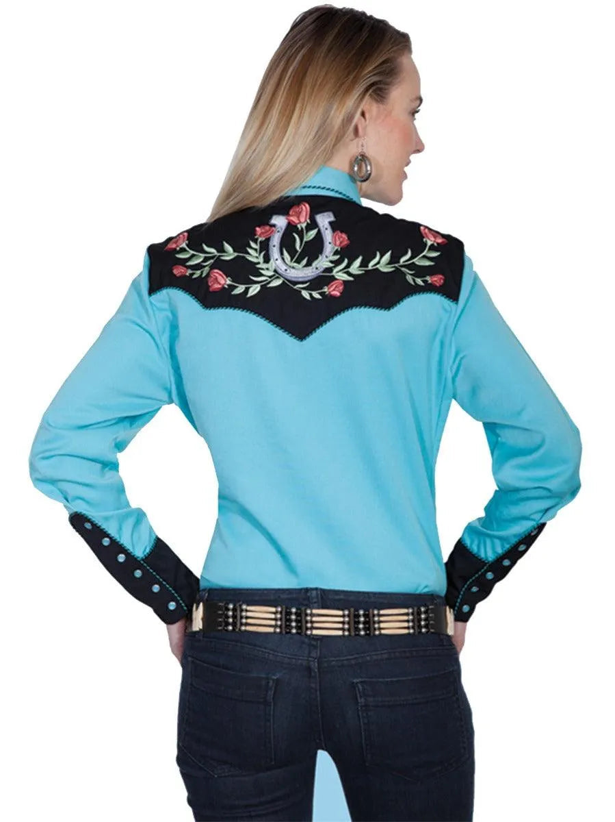 Scully Horseshoe and Roses - Women's Western Shirt - Hatcountry