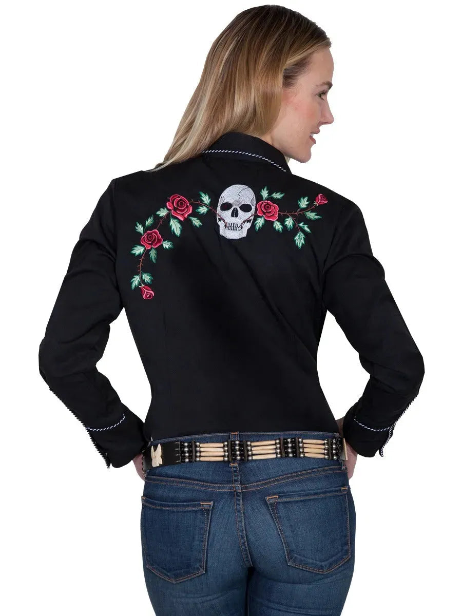 Scully Skulls And Roses Embroidery - Women's Western Shirt - Hatcountry