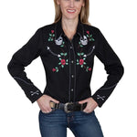 Scully Skulls And Roses Embroidery - Women's Western Shirt - Hatcountry
