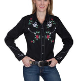 Scully Skulls And Roses Embroidery - Women's Western Shirt - Hatcountry