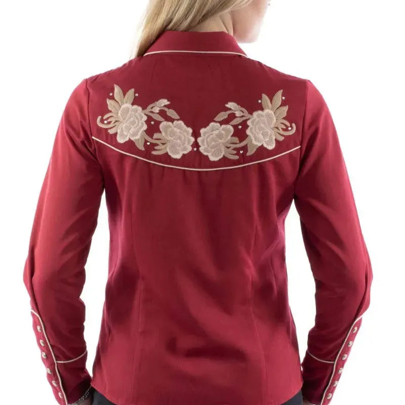 Scully Floral Embroidery with Crystals - Womens Western Shirt - Hatcountry