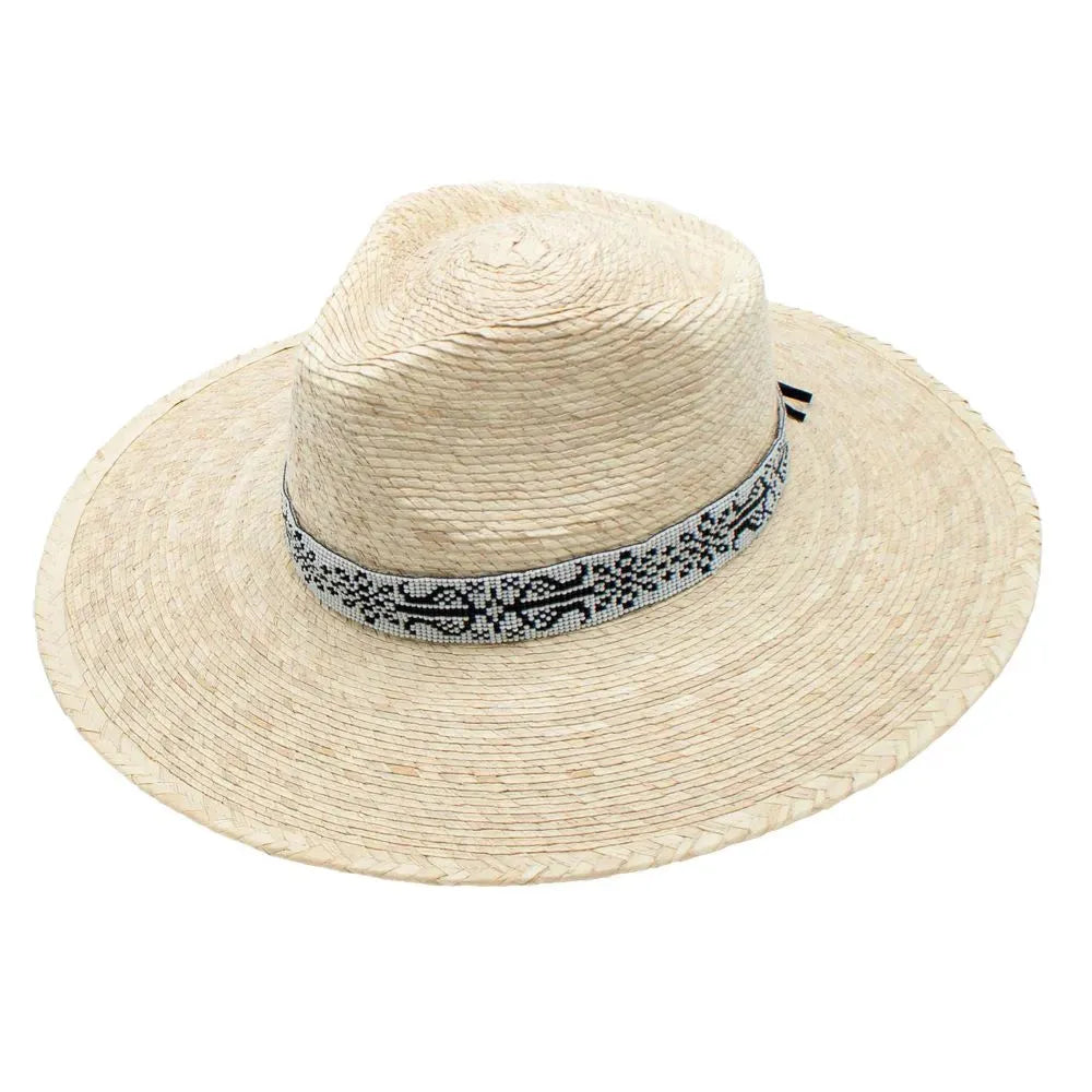 Peter Grimm Rida - Wide Brim Mexican Palm Straw Fedora Hat - Hatcountry