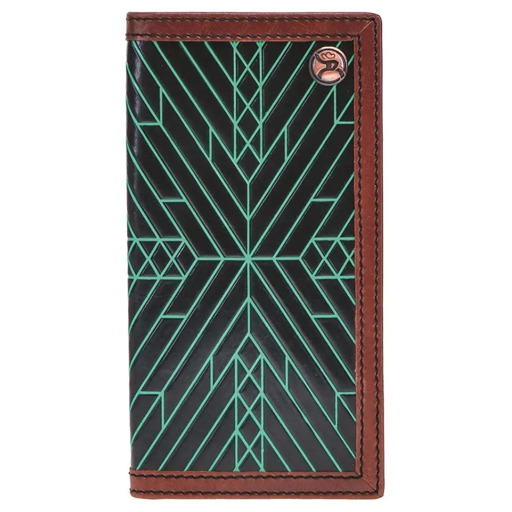 HOOey Turquoise Aztec (Black/Brown) - Men's Rodeo Wallet - Hatcountry