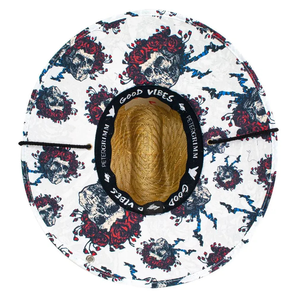 Peter Grimm Grateful Dead Skull & Roses Lifeguard - Rye Straw Lifeguard Hat - Hatcountry