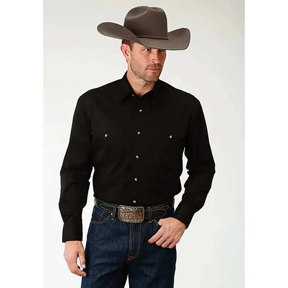 Roper Solid Poplin Snap - Mens Western Shirt - Hatcountry