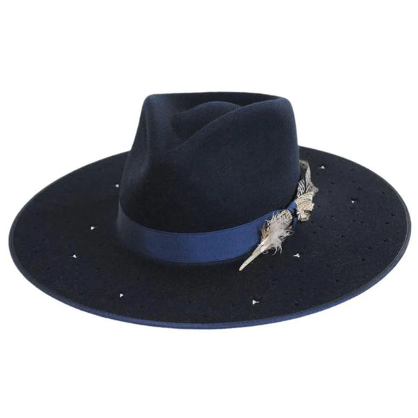 USA STETSON×TOKYO HAT ストローハット ネイビー Stetson Night Sky S - Wide Brim Fedora Wool Felt Cowgirl Hat