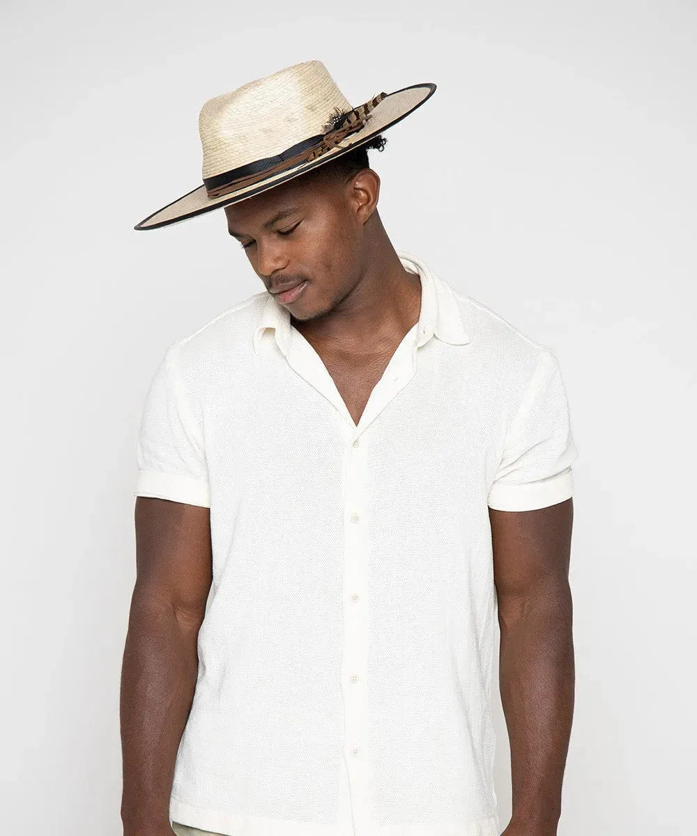 Peter Grimm Tarot - Wide Brim Mexican Palm Straw Fedora Hat - Hatcountry
