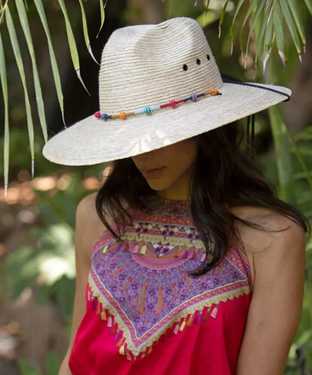 Peter Grimm Viva - Wide Brim Mexican Palm Straw Fedora Hat - Hatcountry